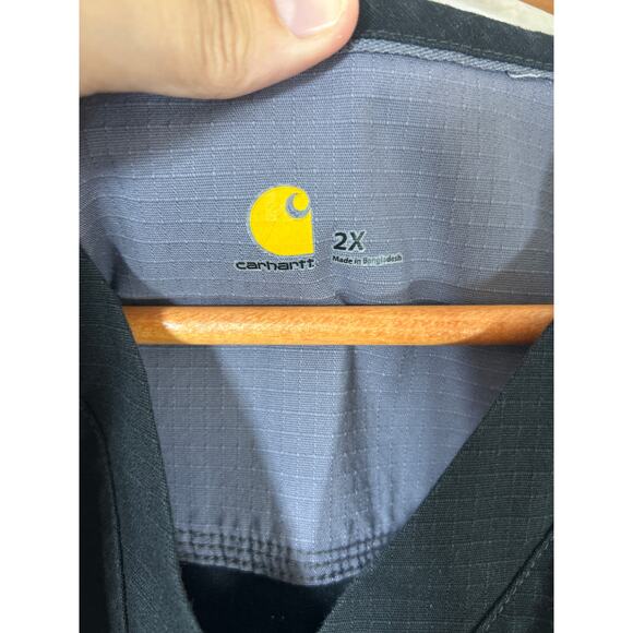 Carhartt Scrub Top 2X Black Rip Stop C16418 - Picture 7 of 11